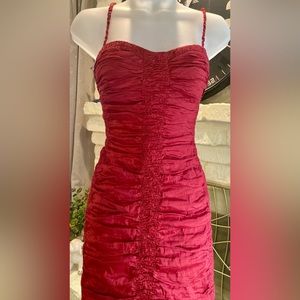 BCBG MaxAzaria Red Ruched Mini Dress Size 2 NWOT.
